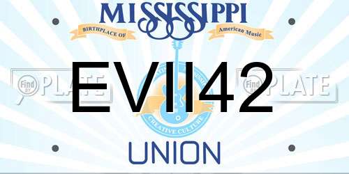 EVII42 Mississippi License Plate