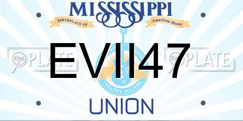 EVII47 Mississippi License Plate