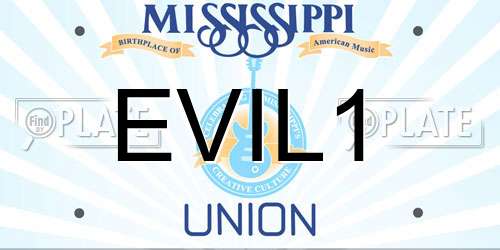 EVIL1 Mississippi License Plate