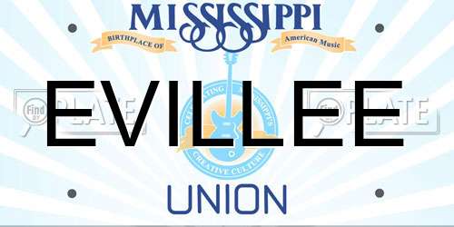 EVILLEE Mississippi License Plate