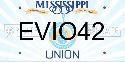 EVIO42 Mississippi License Plate