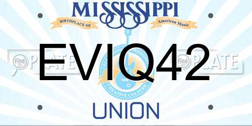 EVIQ42 Mississippi License Plate