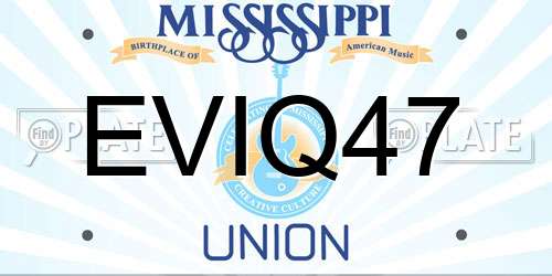EVIQ47 Mississippi License Plate
