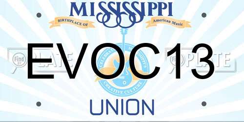 EVOC13 Mississippi License Plate