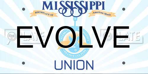 EVOLVE Mississippi License Plate