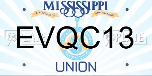 EVQC13 Mississippi License Plate