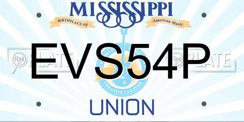 EVS54P Mississippi License Plate
