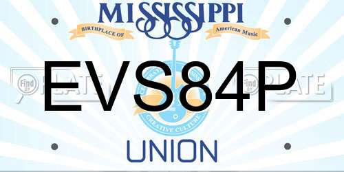 EVS84P Mississippi License Plate