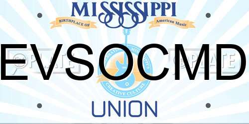 EVSOCMD Mississippi License Plate