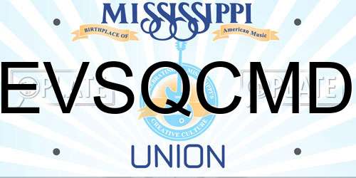 EVSQCMD Mississippi License Plate