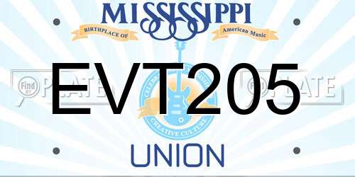 EVT205 Mississippi License Plate