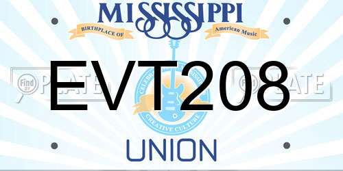 EVT208 Mississippi License Plate