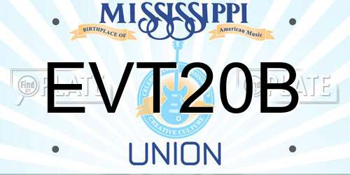 EVT20B Mississippi License Plate