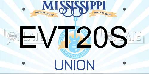 EVT20S Mississippi License Plate