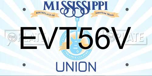 EVT56V Mississippi License Plate