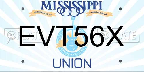 EVT56X Mississippi License Plate