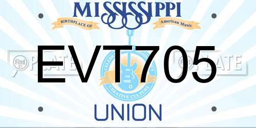 EVT705 Mississippi License Plate