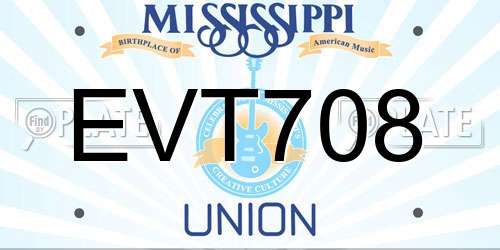 EVT708 Mississippi License Plate