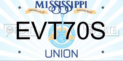 EVT70S Mississippi License Plate