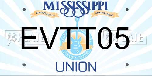EVTT05 Mississippi License Plate