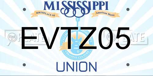 EVTZ05 Mississippi License Plate