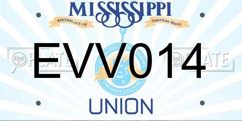 EVV014 Mississippi License Plate