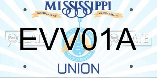 EVV01A Mississippi License Plate