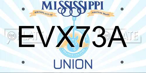 EVX73A Mississippi License Plate