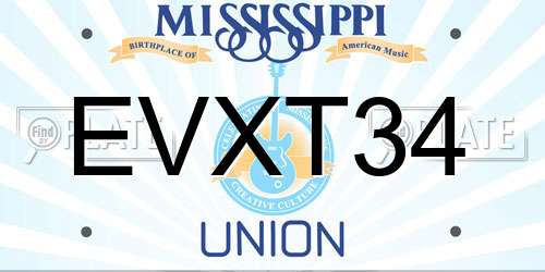EVXT34 Mississippi License Plate