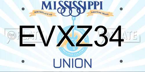 EVXZ34 Mississippi License Plate