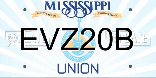 EVZ20B Mississippi License Plate