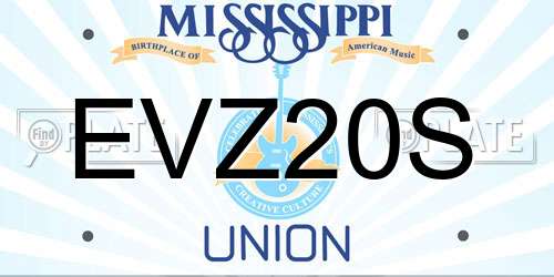 EVZ20S Mississippi License Plate