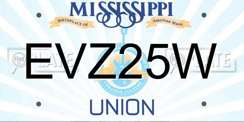 EVZ25W Mississippi License Plate