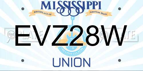 EVZ28W Mississippi License Plate