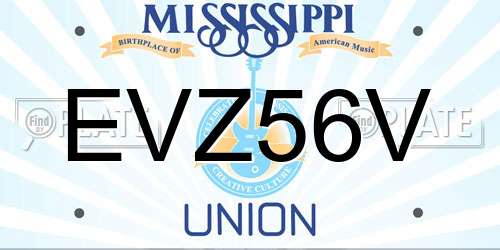 EVZ56V Mississippi License Plate