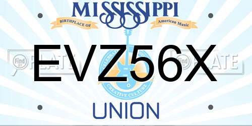 EVZ56X Mississippi License Plate