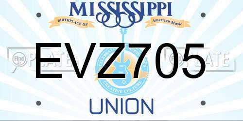 EVZ705 Mississippi License Plate