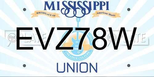 EVZ78W Mississippi License Plate