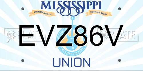EVZ86V Mississippi License Plate