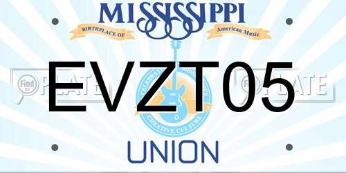 EVZT05 Mississippi License Plate