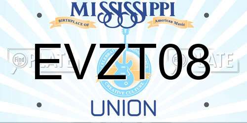 EVZT08 Mississippi License Plate