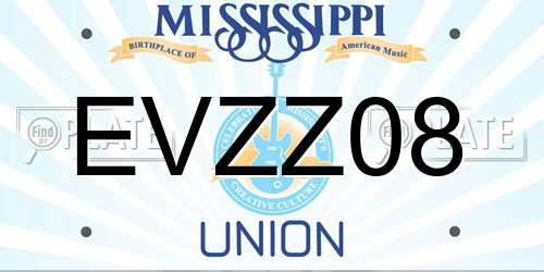 EVZZ08 Mississippi License Plate