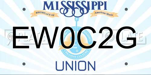 EW0C2G Mississippi License Plate