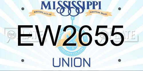 EW2655 Mississippi License Plate