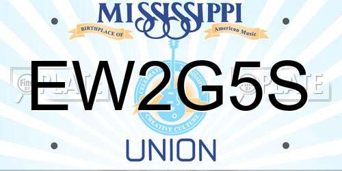 EW2G5S Mississippi License Plate