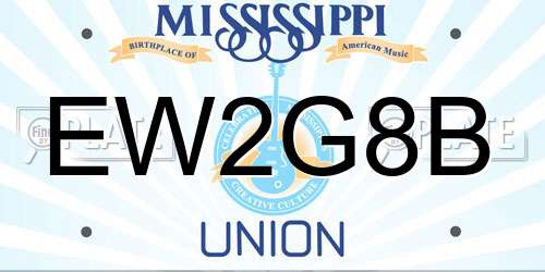 EW2G8B Mississippi License Plate