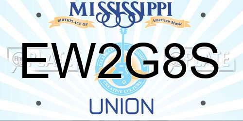 EW2G8S Mississippi License Plate