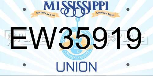 EW35919 Mississippi License Plate