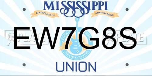 EW7G8S Mississippi License Plate