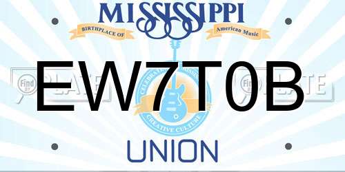 EW7T0B Mississippi License Plate